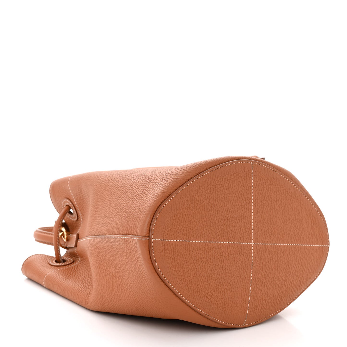 Grainy Calfskin Small TB Bucket Bag Russet Brown