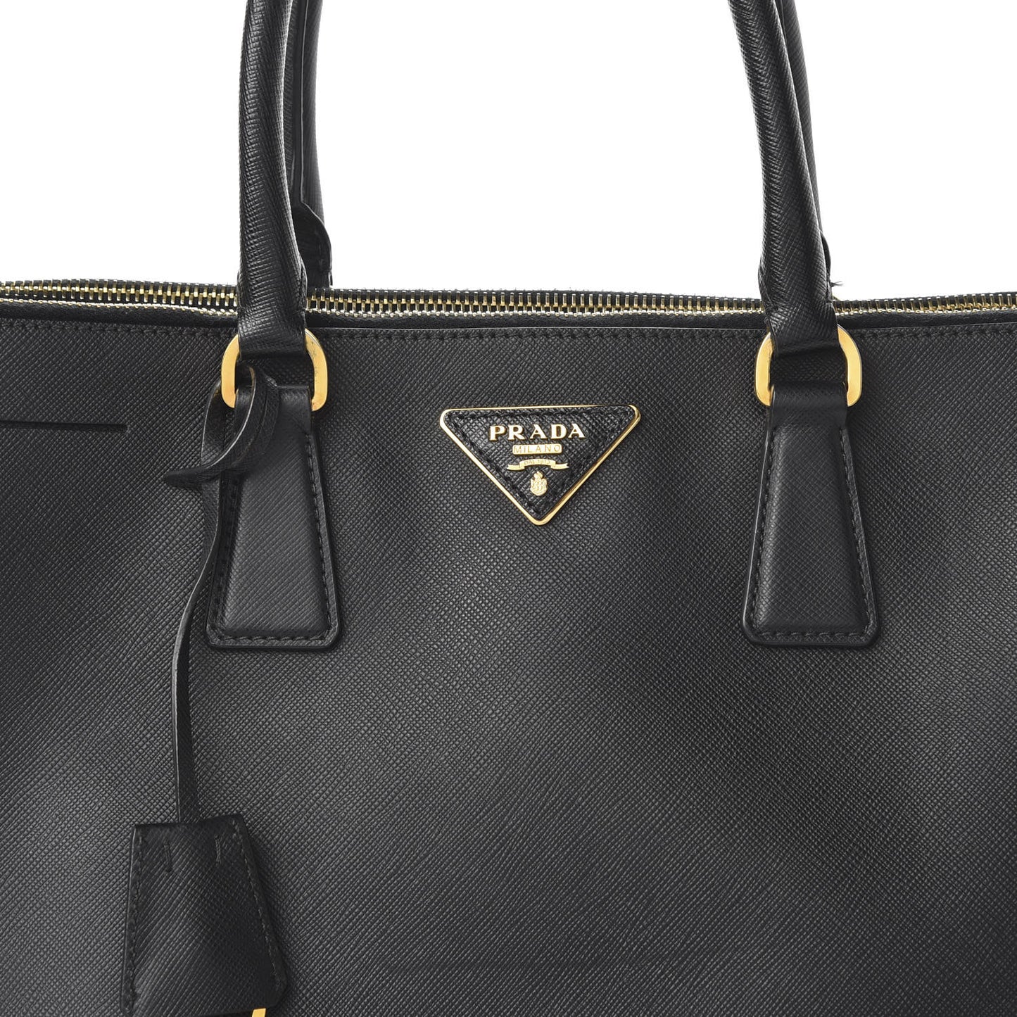 Saffiano Large Galleria Double Zip Tote Black