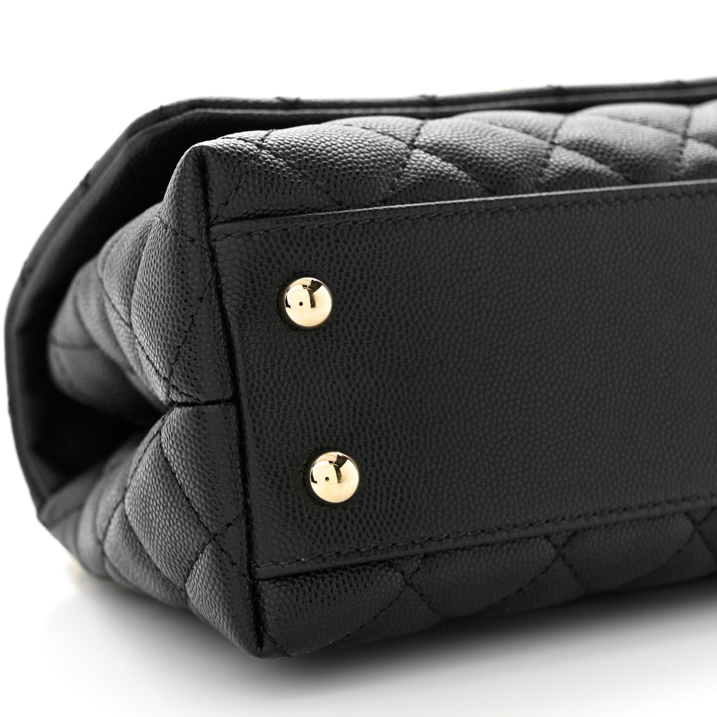 Caviar Quilted Mini Coco Handle Flap Black