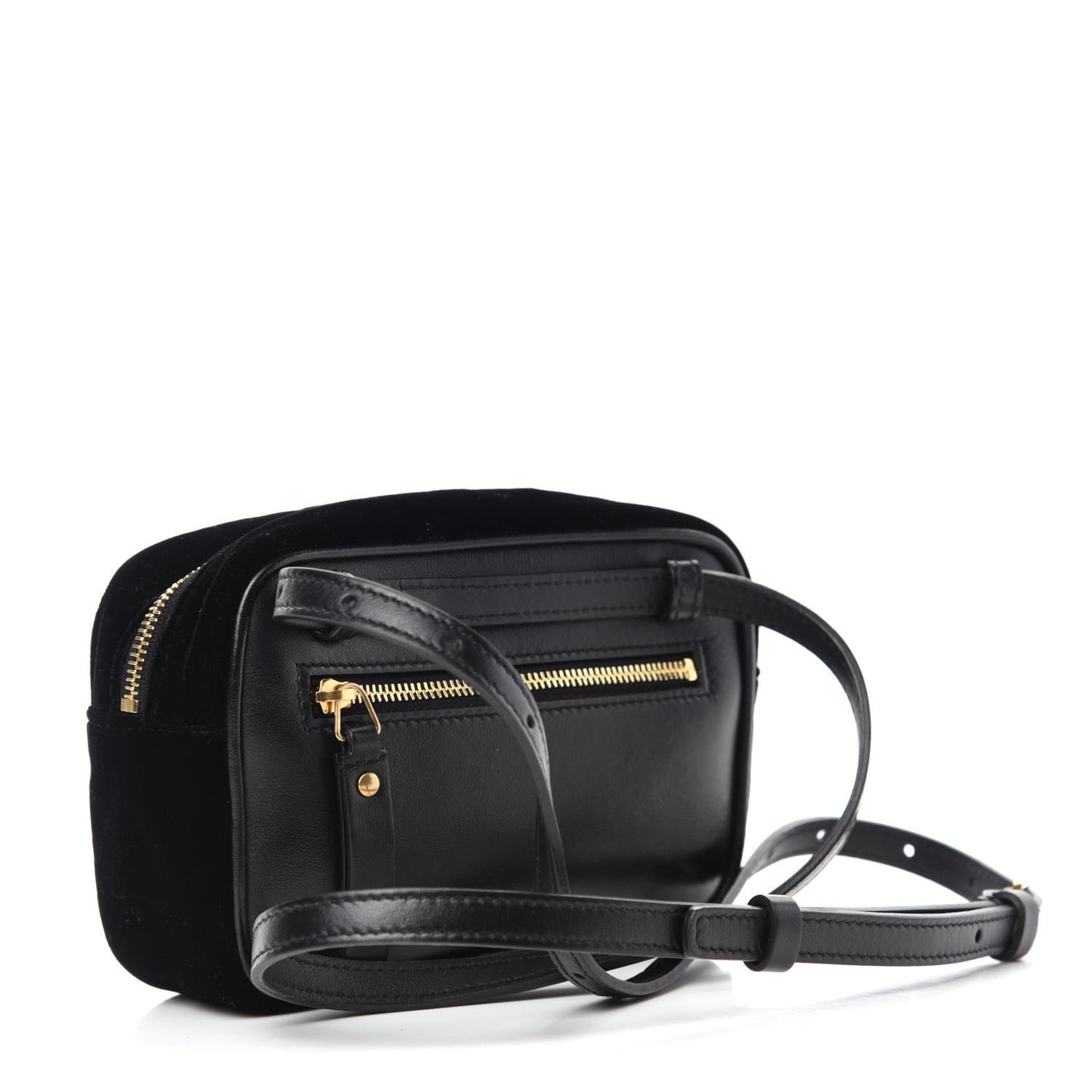 Velour Matelasse Monogram Lou Belt Bag Black