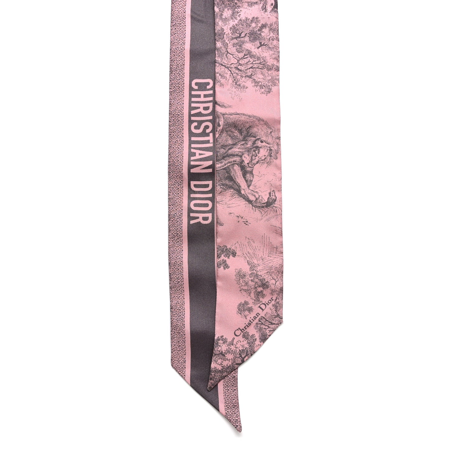 Silk Toile De Jouy Mitzah Scarf Pink Grey