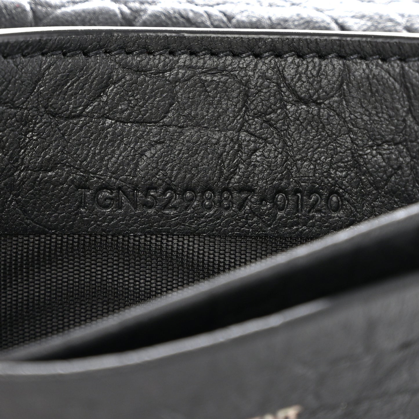 Calfskin Crocodile Embossed Monogram Monochrome Business Card Holder Black
