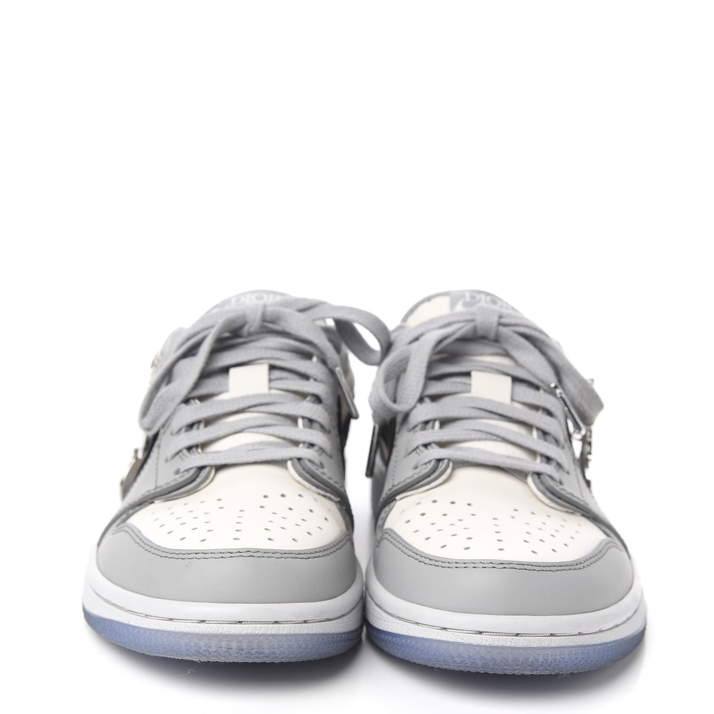X NIKE AIR JORDAN Calfskin Mens Oblique Low Sneakers 39 Beige White