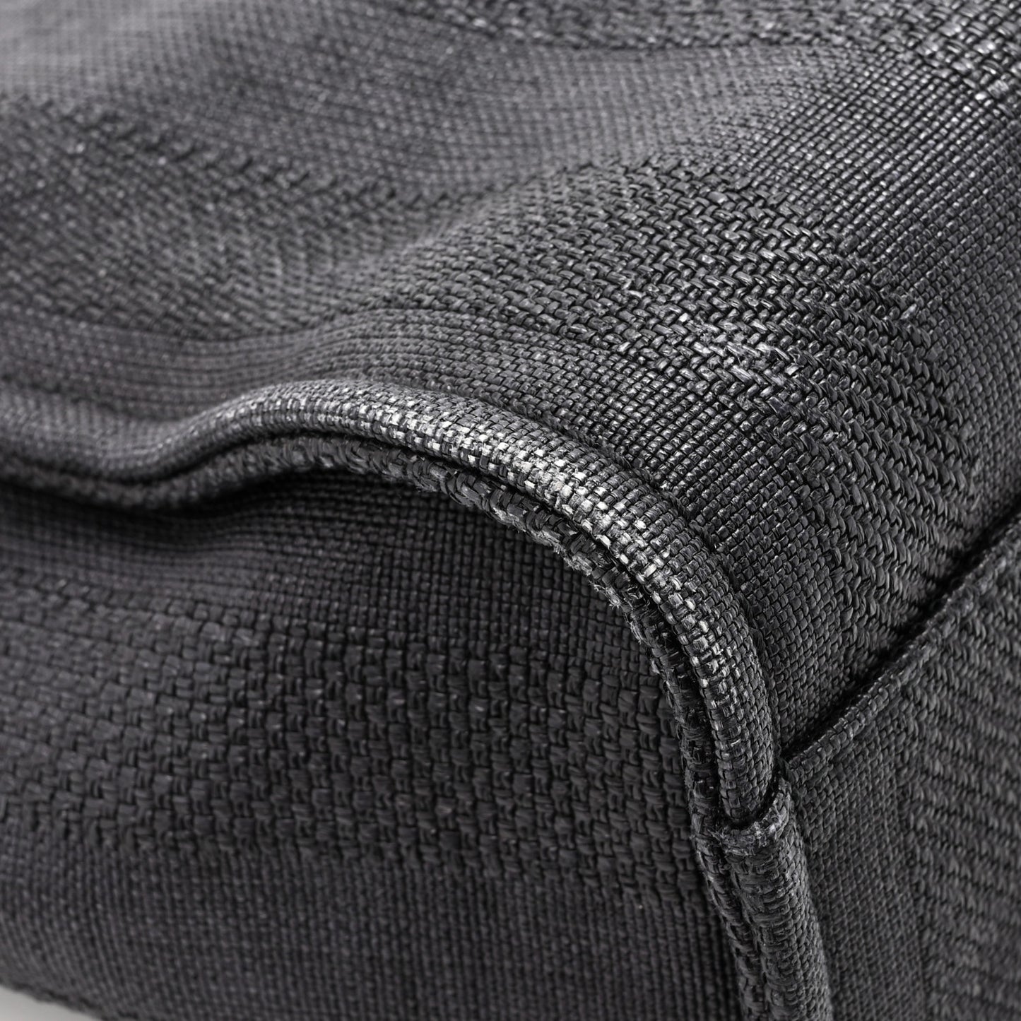 Mixed Fibers Striped Small Deauville Tote Black
