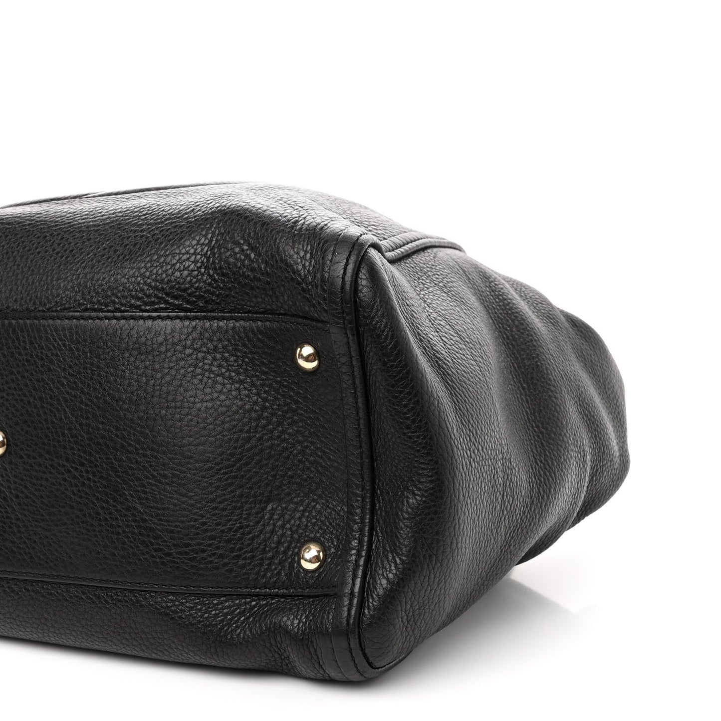 Pebbled Calfskin Medium Soho Shoulder Bag Black