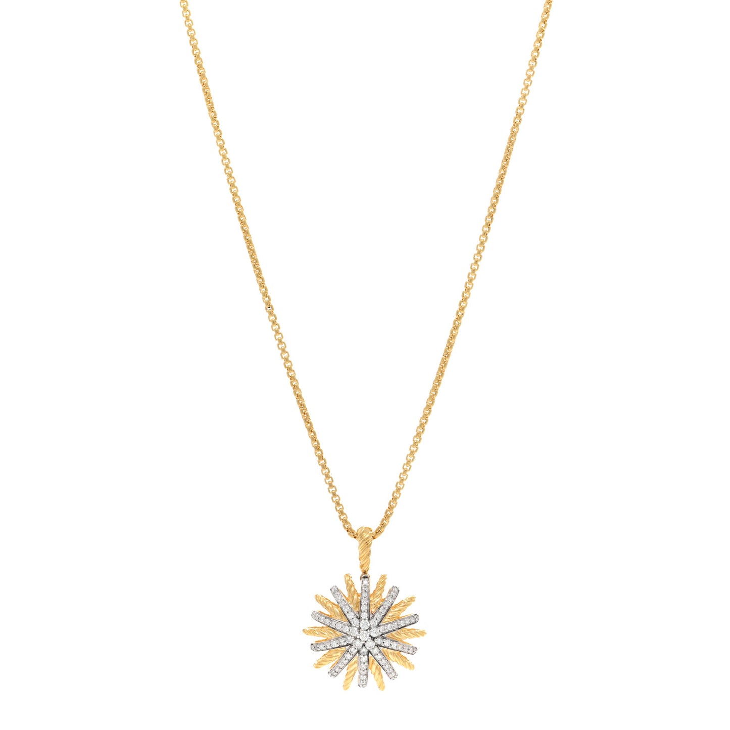 18K Yellow Gold Diamond Starburst Constellation Necklace