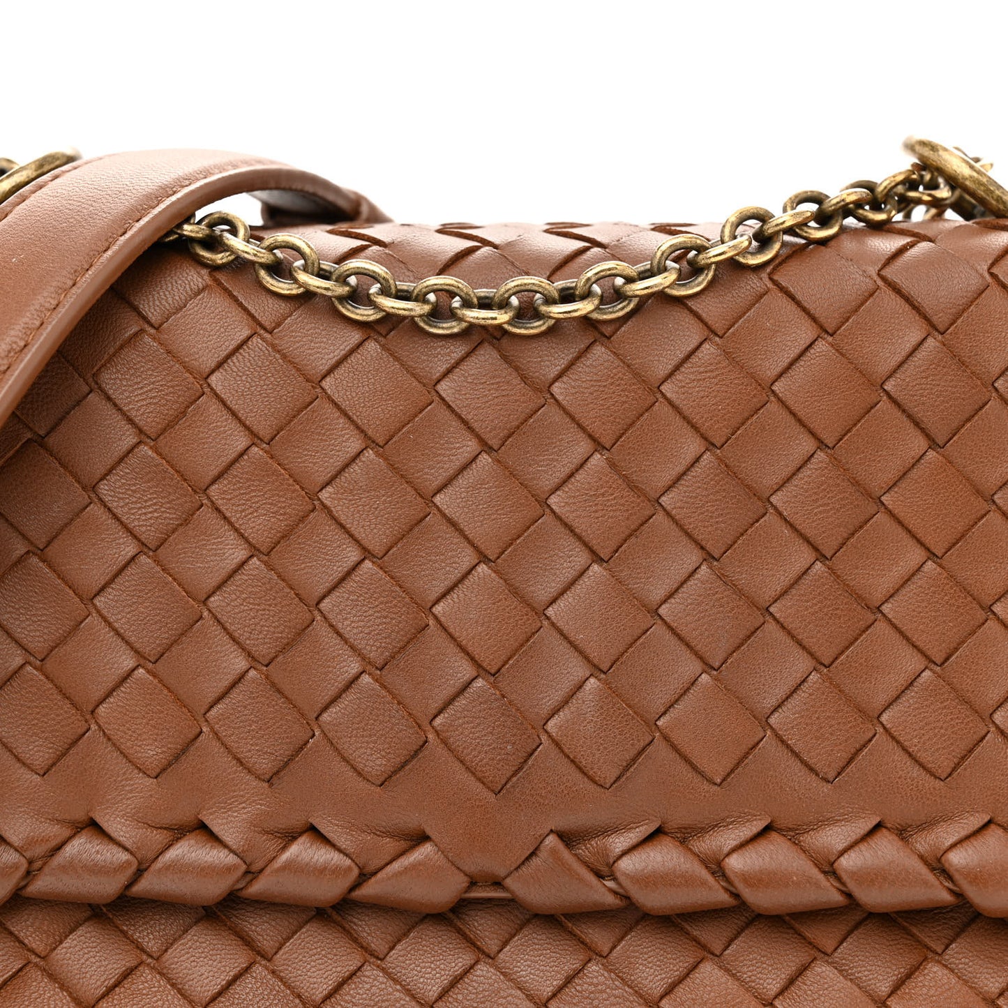 Nappa Intrecciato Baby Olimpia Shoulder Bag Ebano