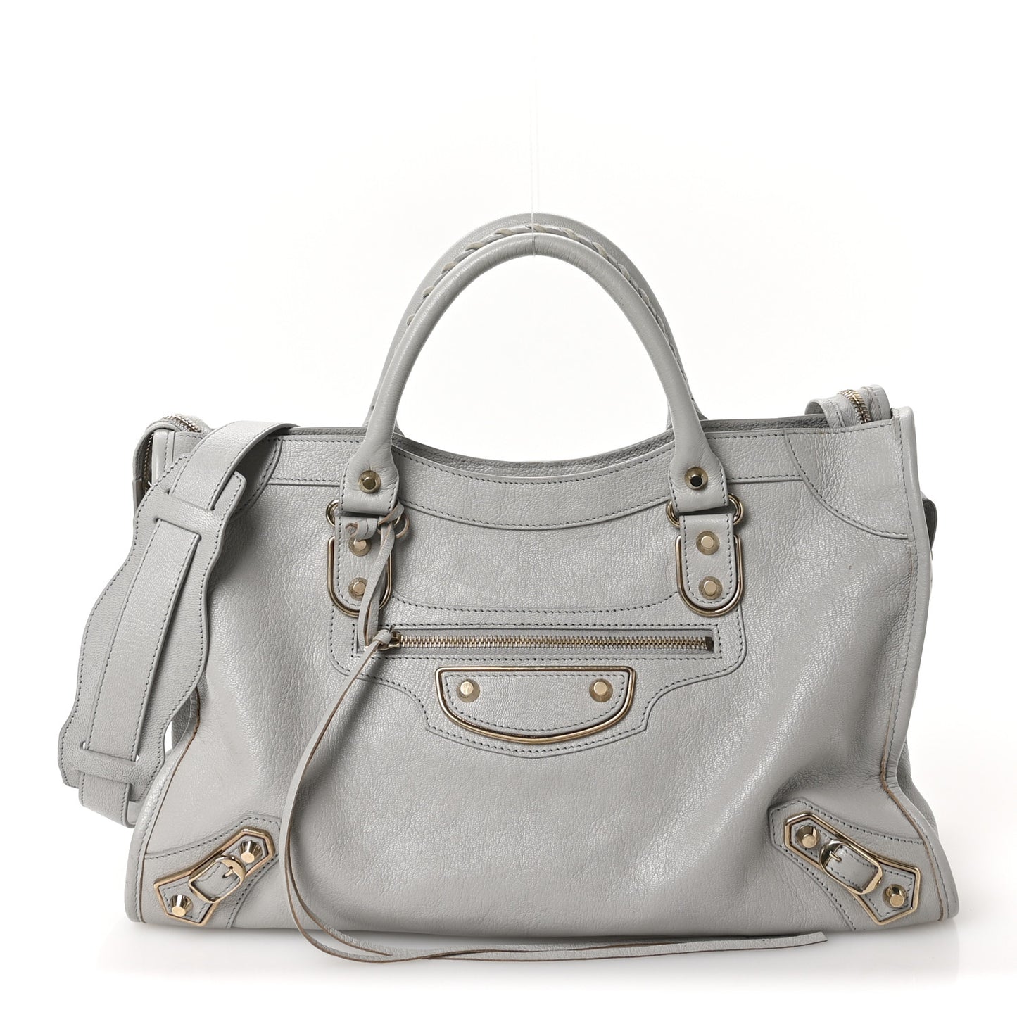Chevre Gold Metallic Edge Hardware City Gris Glace