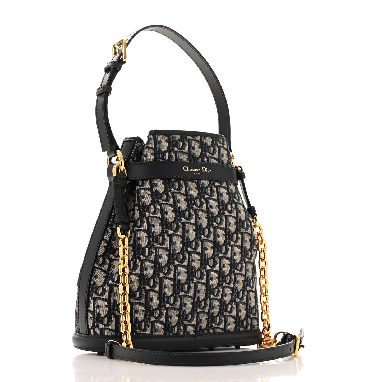 Oblique Calfskin Medium C'est Dior Bucket Bag Blue