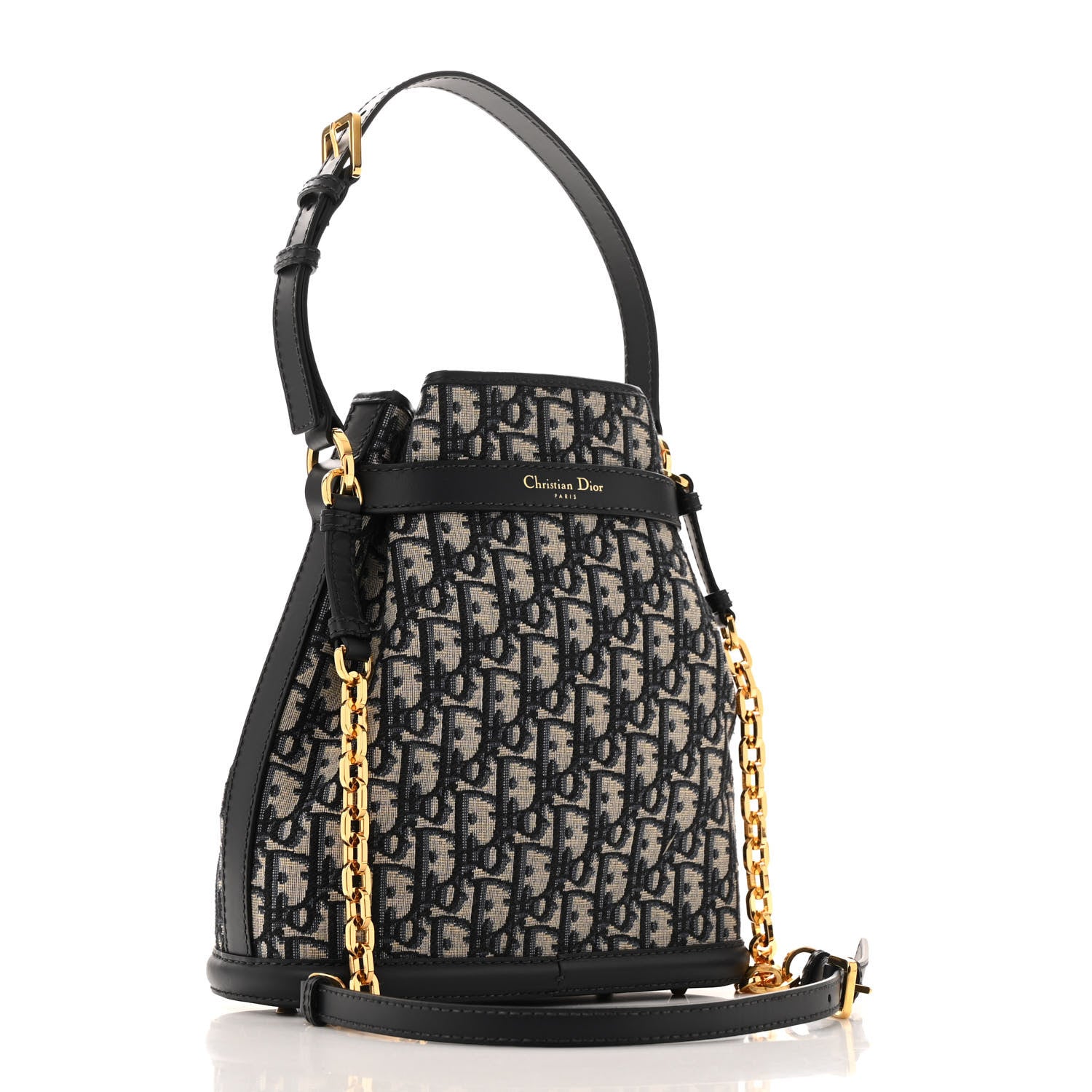 Christian Dior Oblique Calfskin Medium C'est Dior Bucket Bag Blue 3 of 12