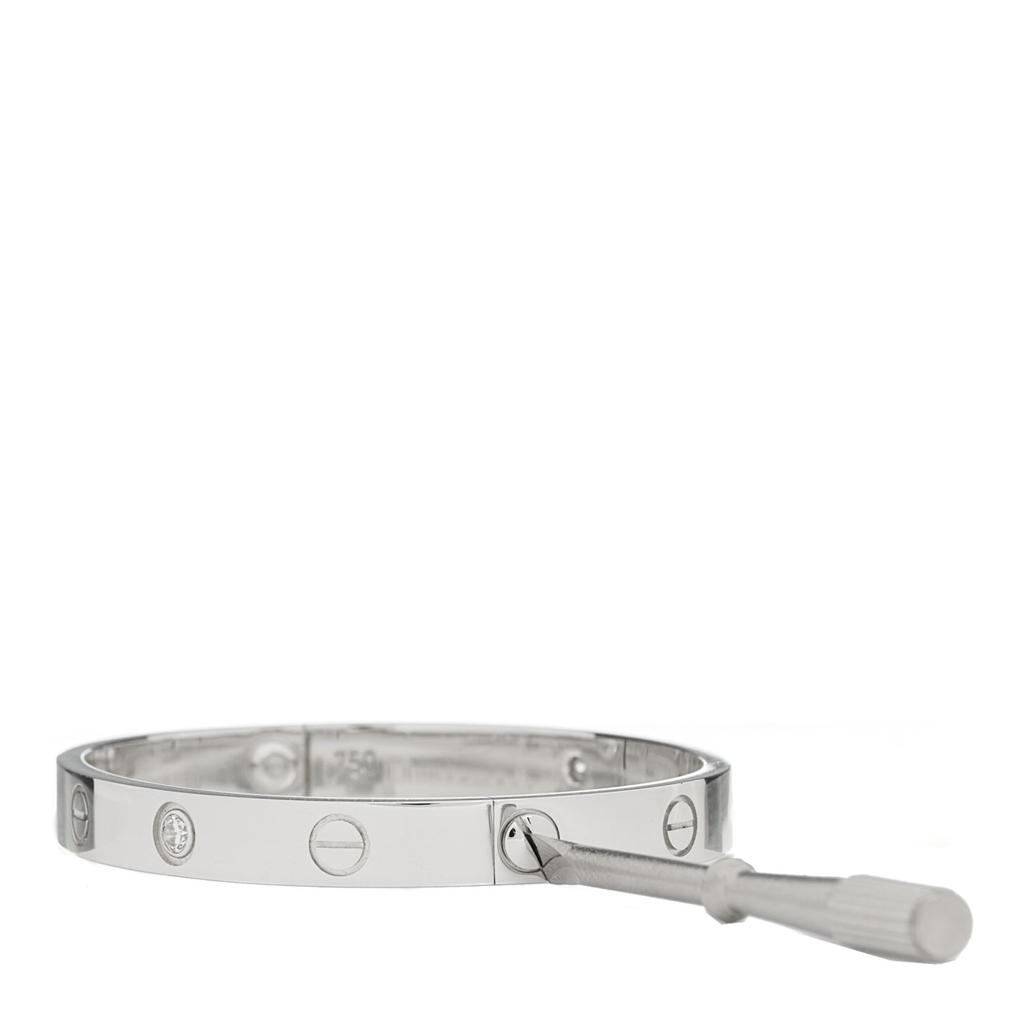 18K White Gold 4 Diamond LOVE Bracelet 16
