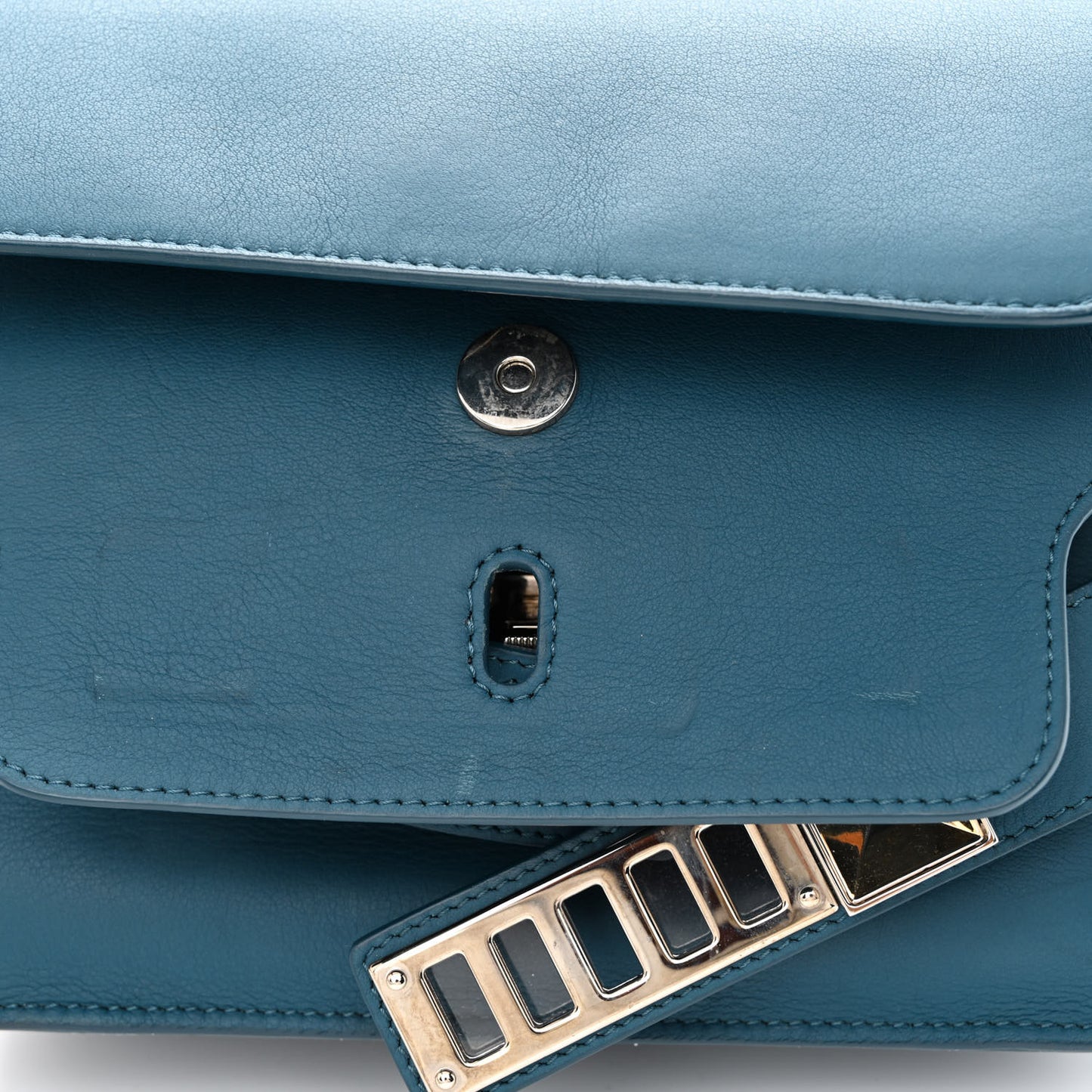 Calfskin Mini PS11 Classic Shoulder Bag Dark Teal