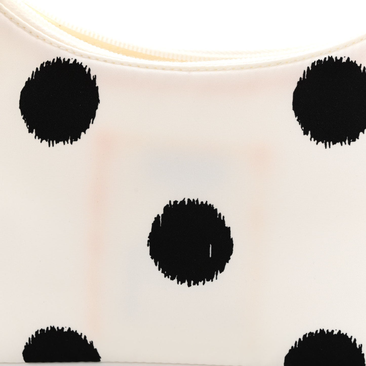 Tessuto Nylon Polka-Dot Mini Re-Edition 2000 Bag White Black