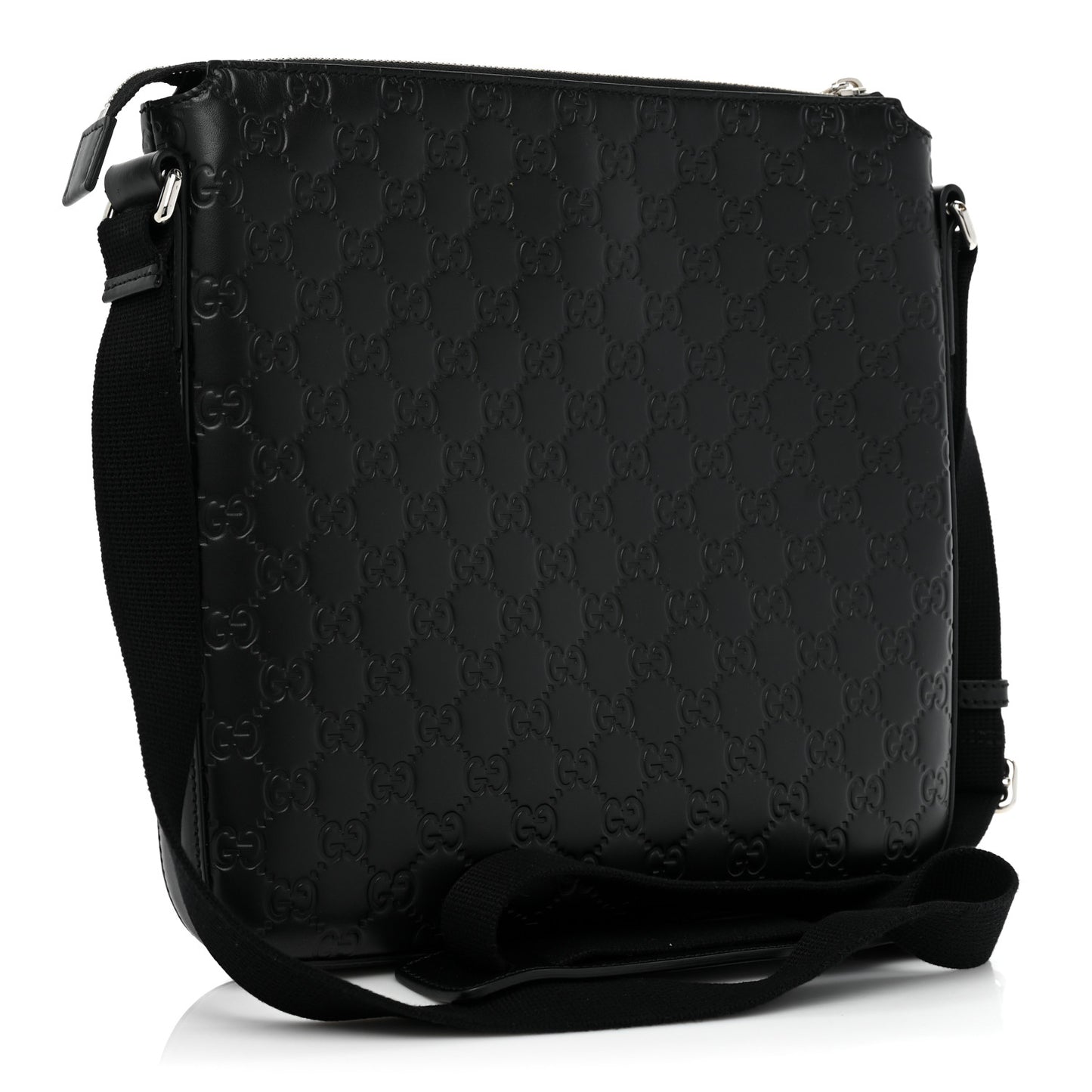 Guccissima Signature Medium Flat Messenger Bag Black
