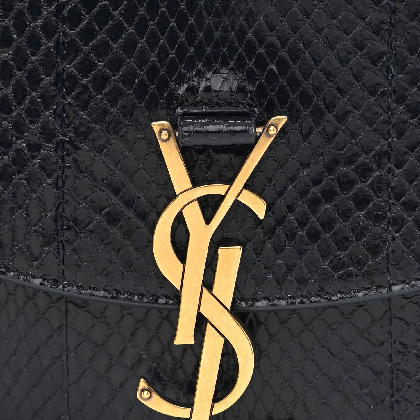 Snakeskin Small Kaia Satchel Navy