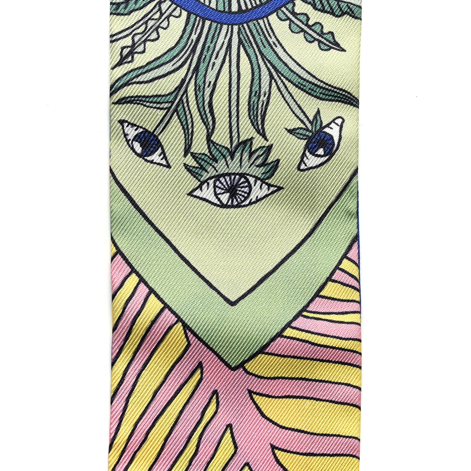 Hermes Silk La Danse Des Amazones Twilly Bleu Roy Vert Jaune 4 of 6