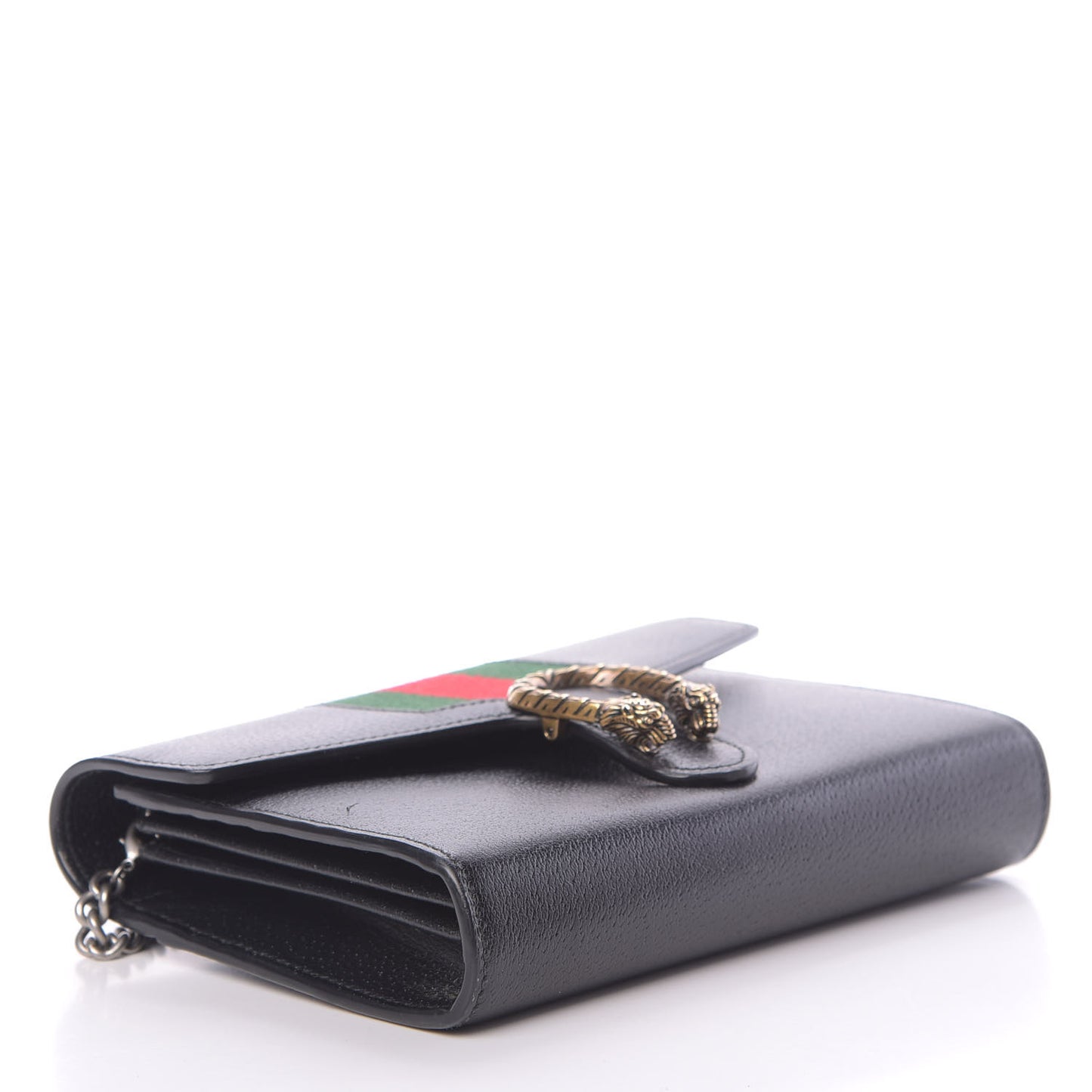 Calfskin Web Mini Dionysus Chain Wallet Black