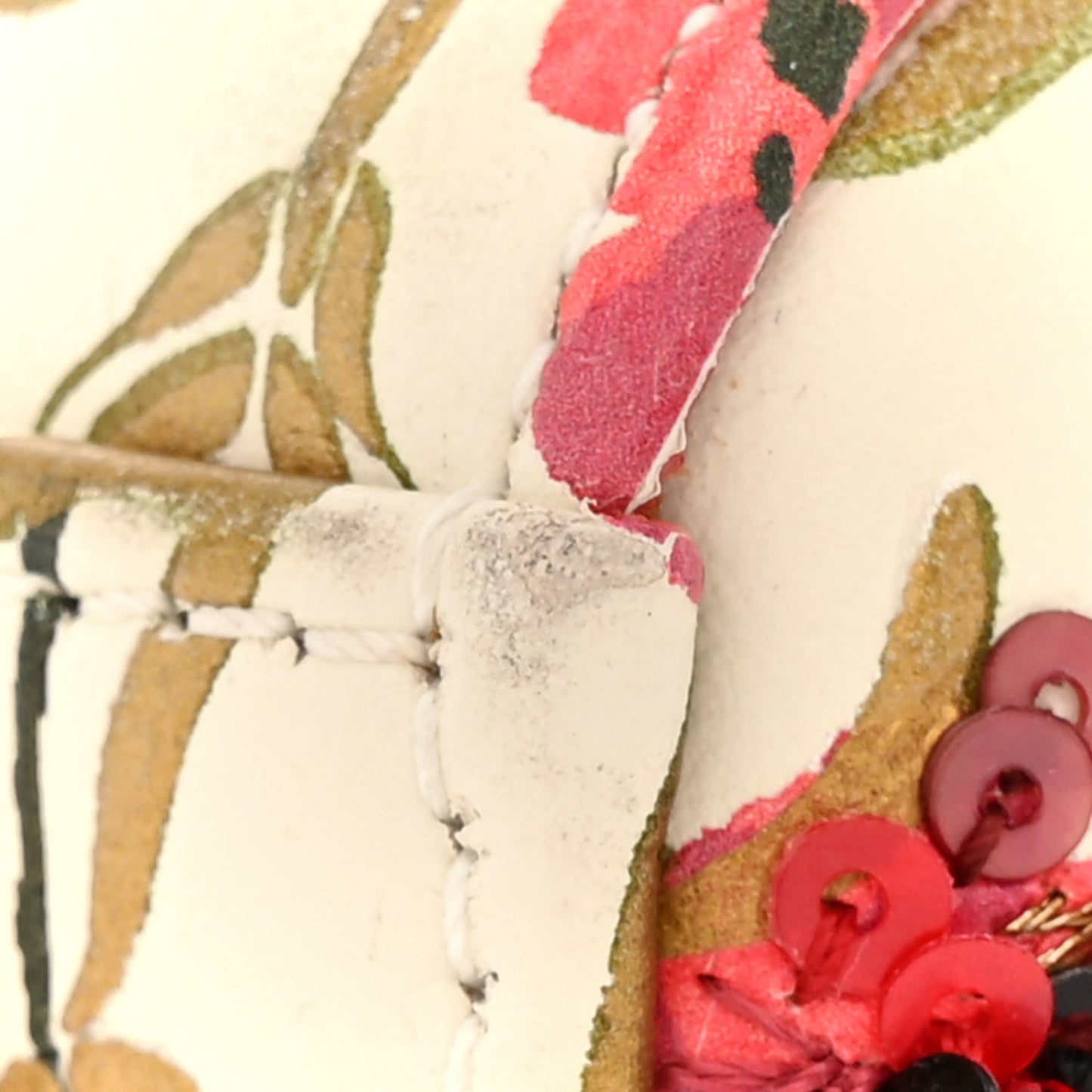 Calfskin Hibiscus Printed Embroidered My ABCDior Lady Dior Beige Multicolor