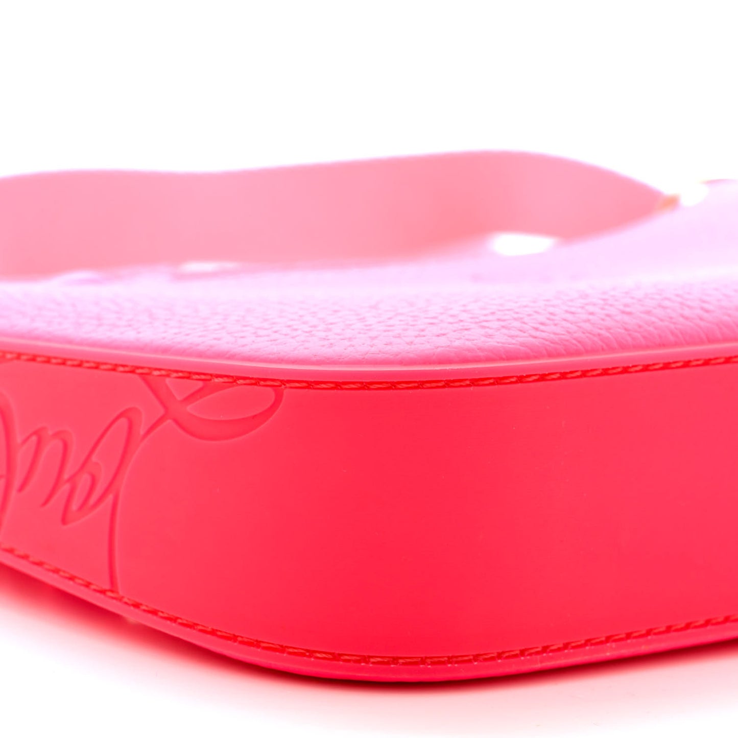 Calfskin Mini Loubila Chain Shoulder Bag Fluo Pink