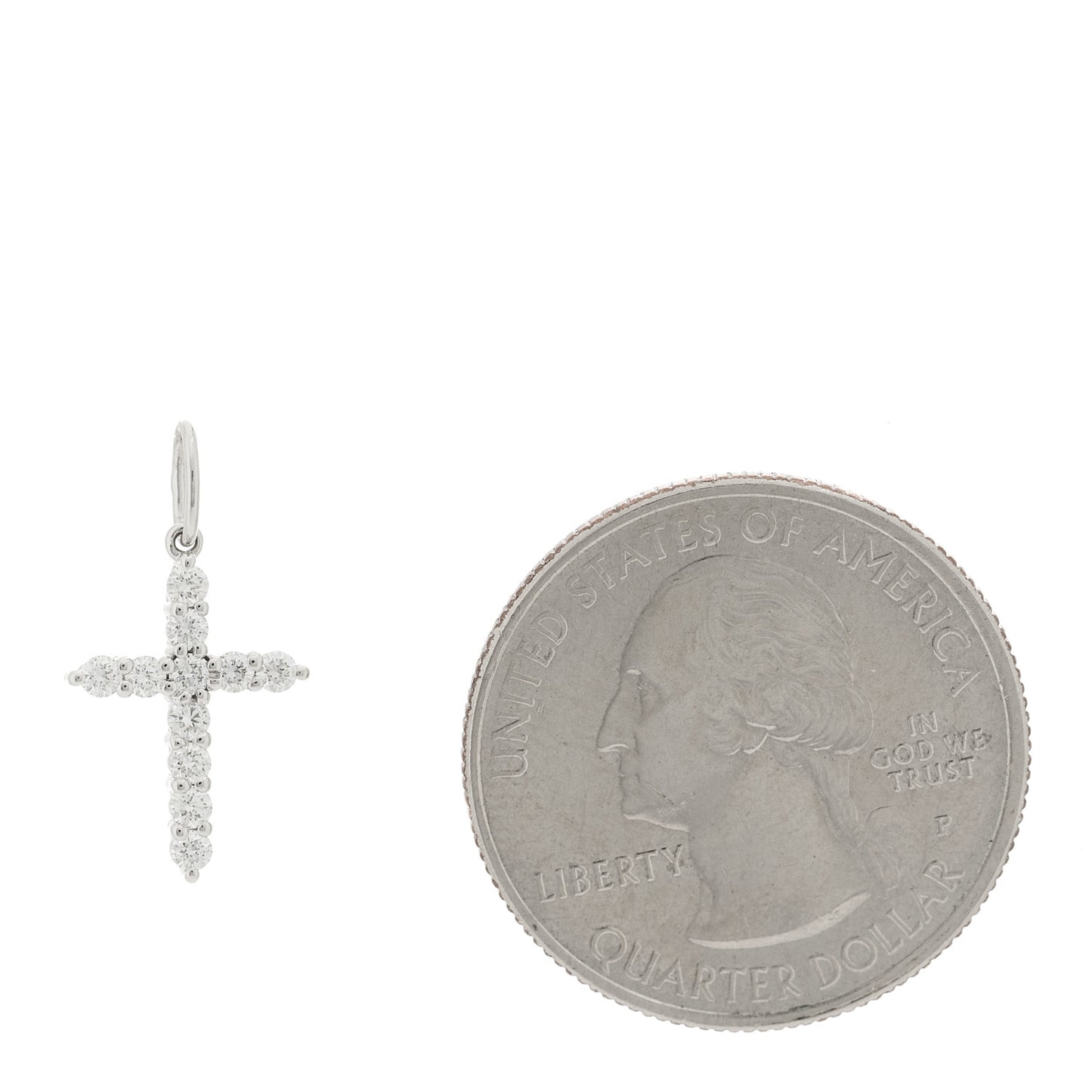 Platinum Diamond Mini Cross Pendant