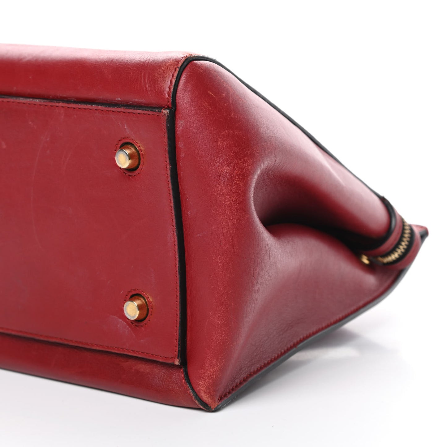 Smooth Calfskin Medium Edge Shoulder Bag Red