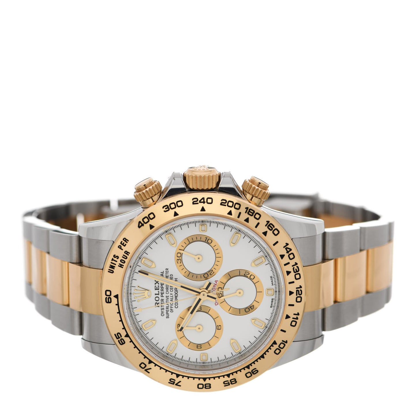 Stainless Steel 18K Yellow Gold 40mm Oyster Perpetual Cosmograph Daytona Watch White 116503