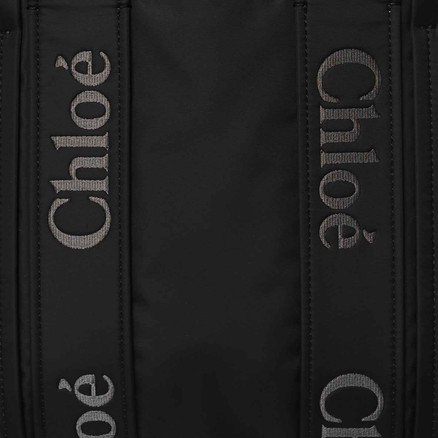 Recycled Polyester Medium Woody Ribbon Tote Black