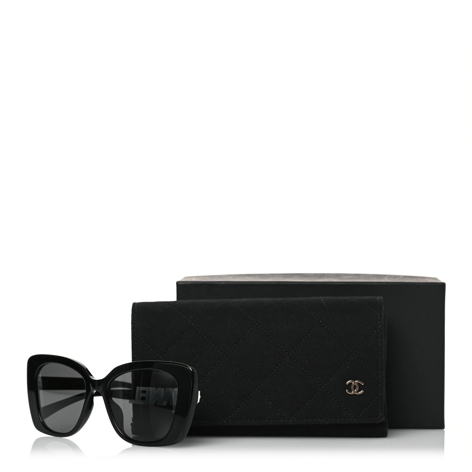 Chanel Acetate Strass Square Sunglasses 5422-B-A Black White 9 of 9