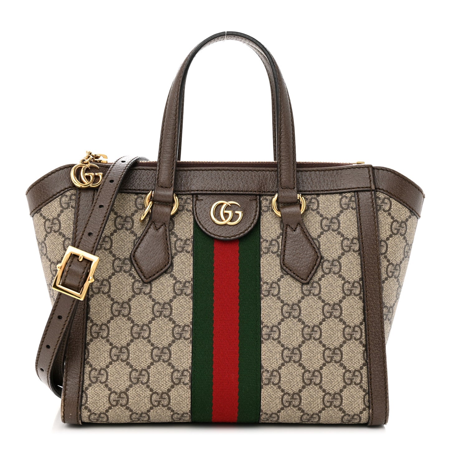 GG Supreme Monogram Small Ophidia Tote Bag Brown