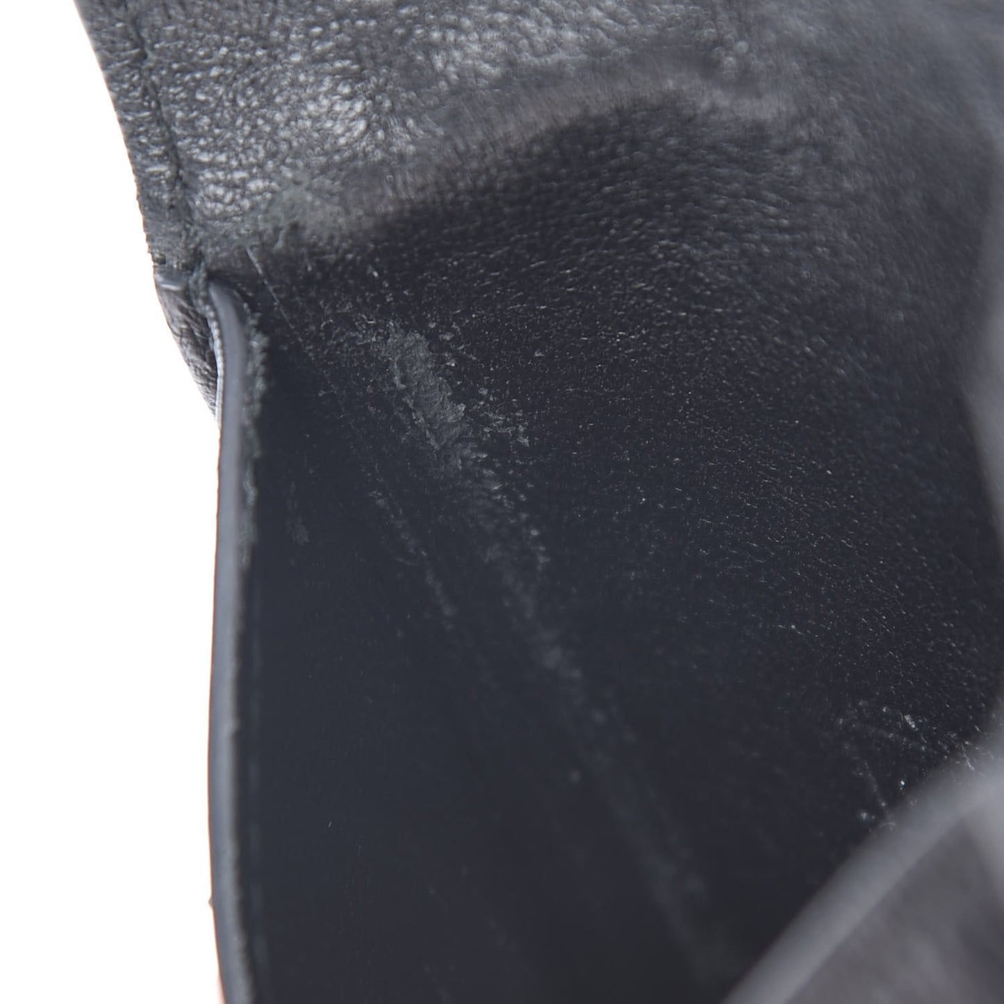 Calfskin Studded Skull Envelope Card Holder Black