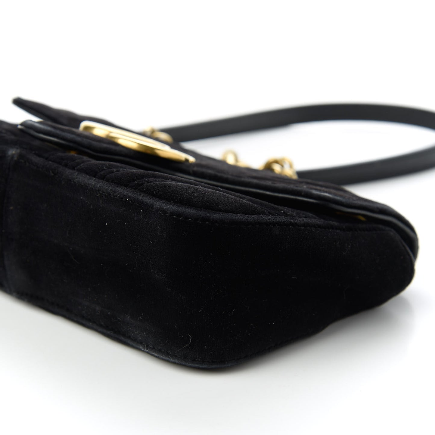 Velvet Matelasse Mini GG Marmont Shoulder Bag Black