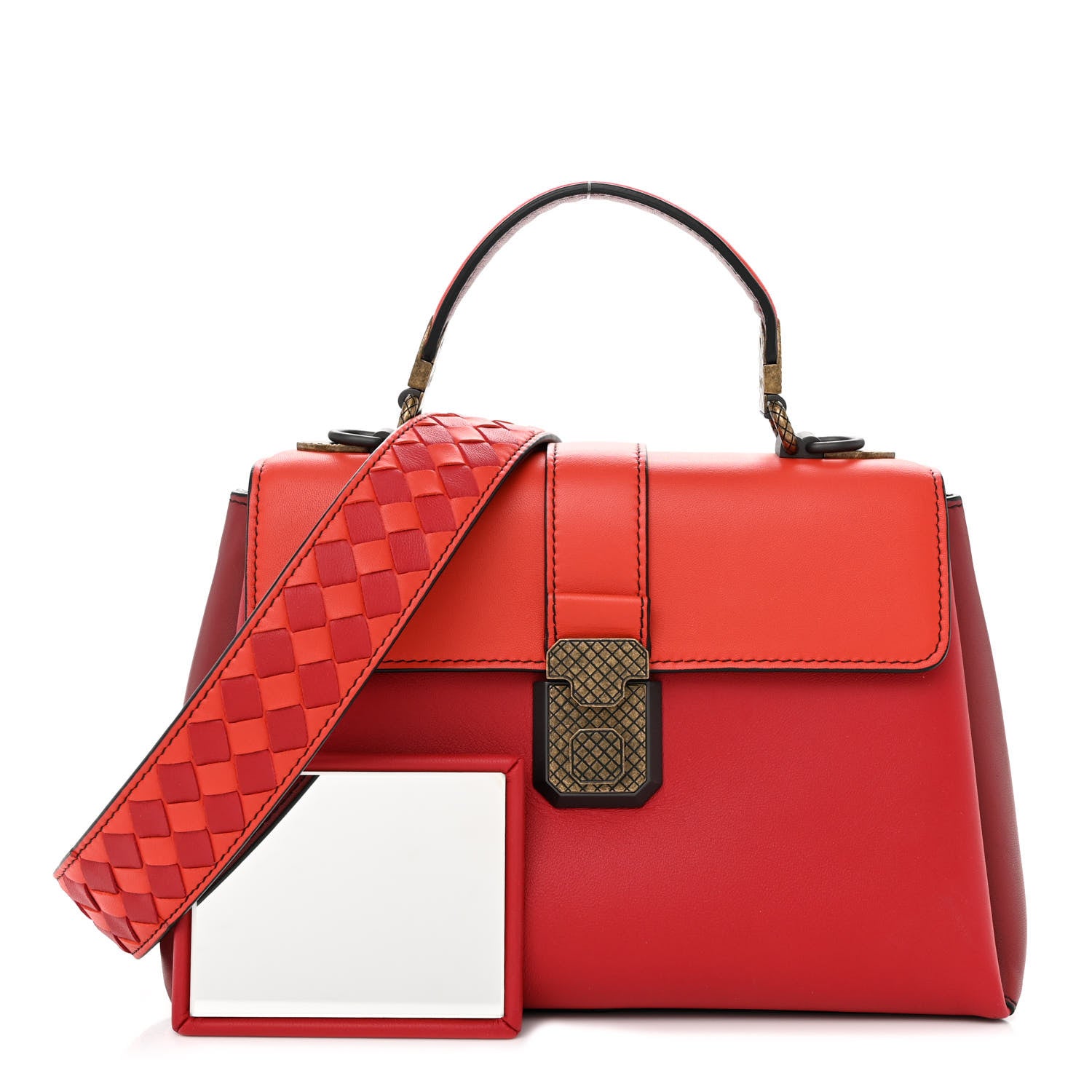 Bottega Veneta Nappa Small Piazza Bag Red 1 of 13