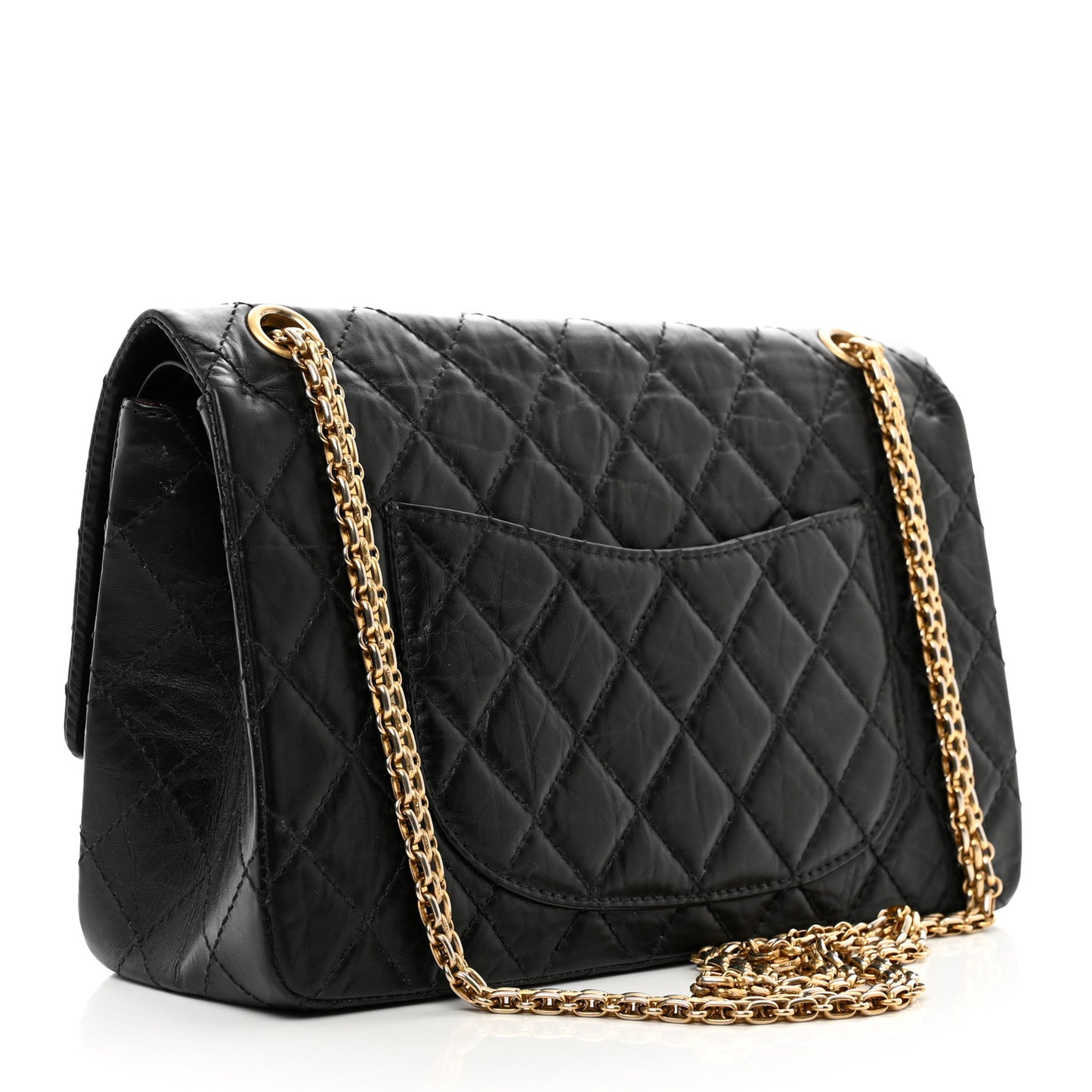 Aged Calfskin Quilted 2.55 Reissue 226 Flap Black