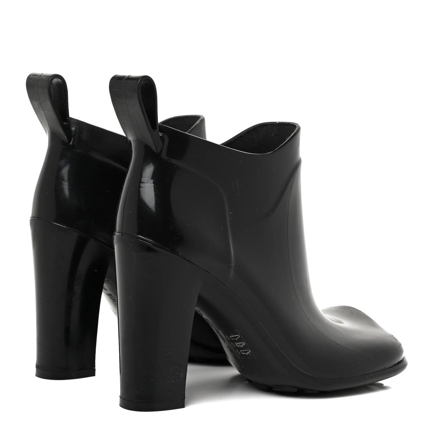 Rubber Shine Ankle Boots 38 Black