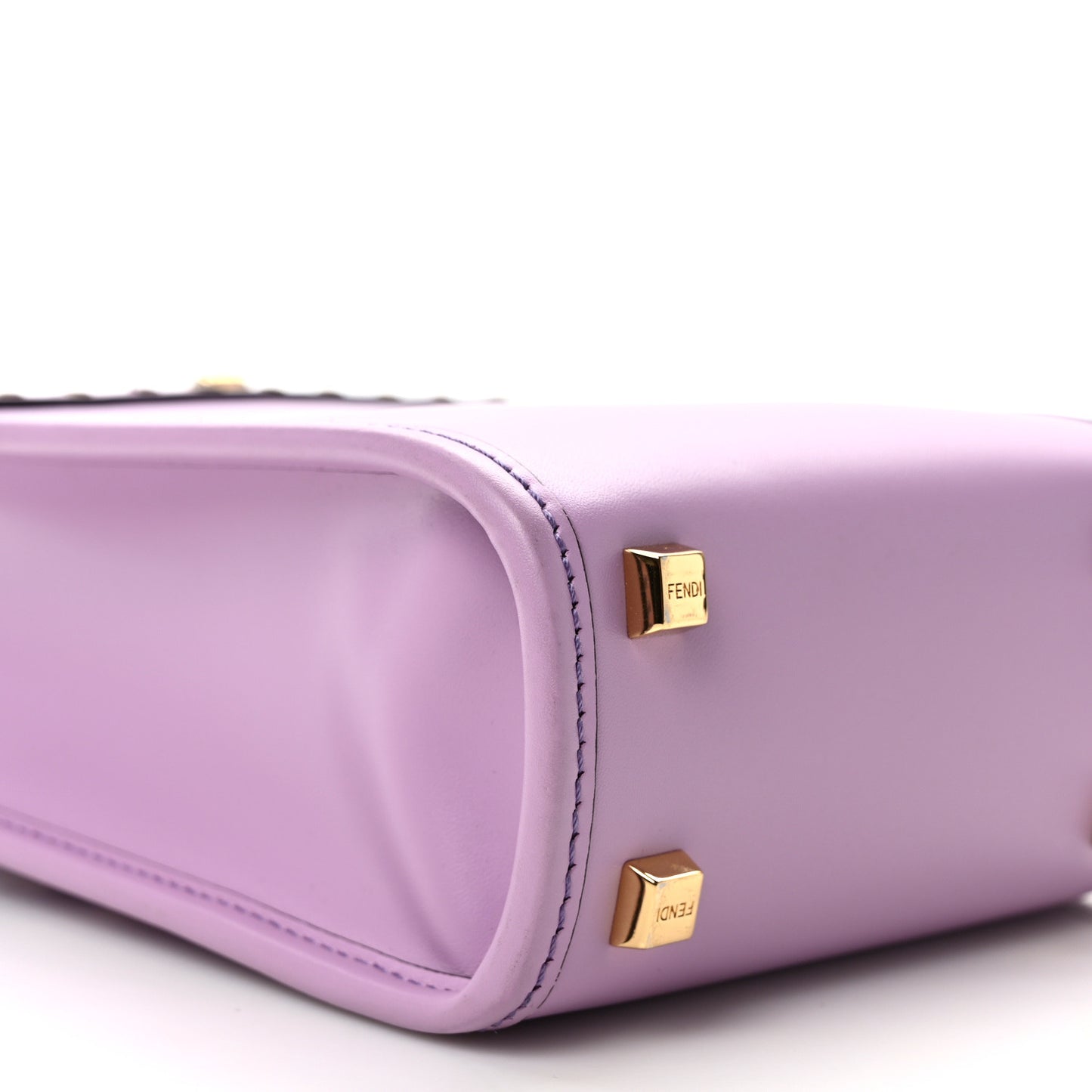 Vitello King Plexiglass Logo Embossed Mini Fendi Sunshine Shopper Tote Lavanda