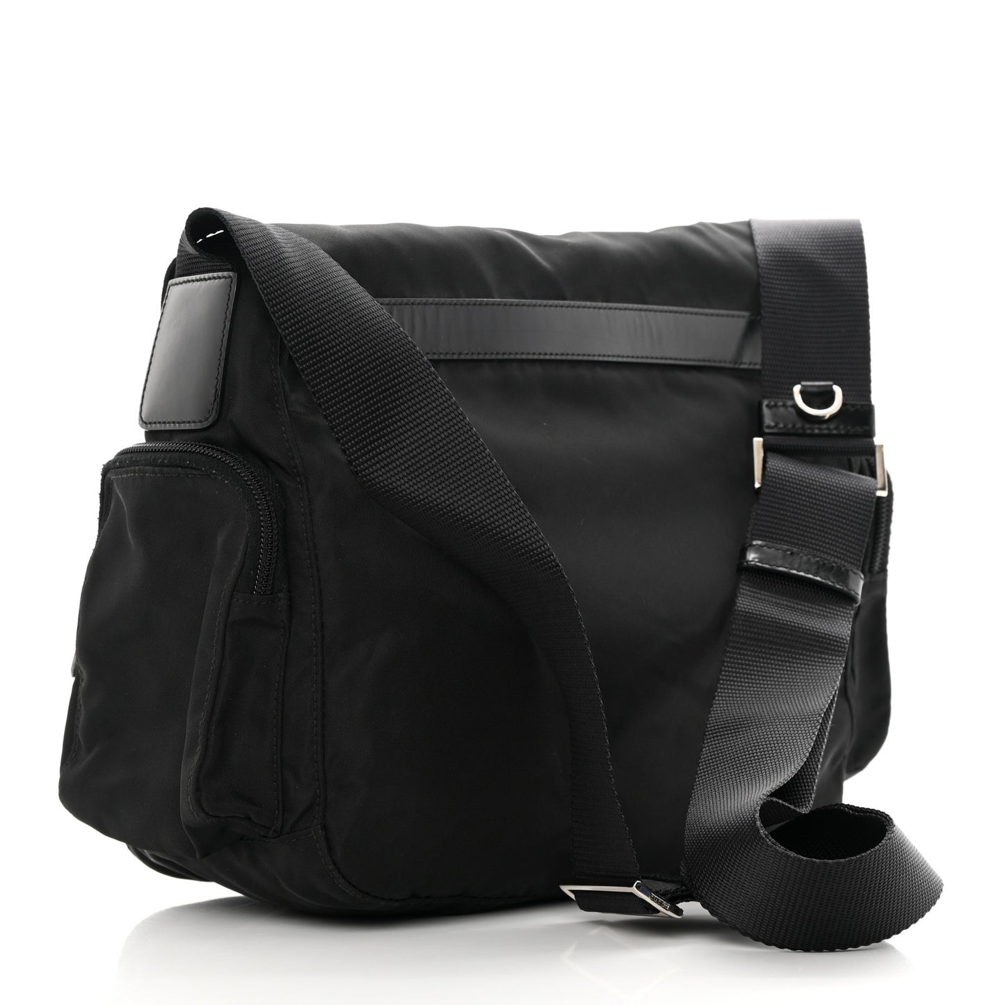 Nylon Messenger Bag Black