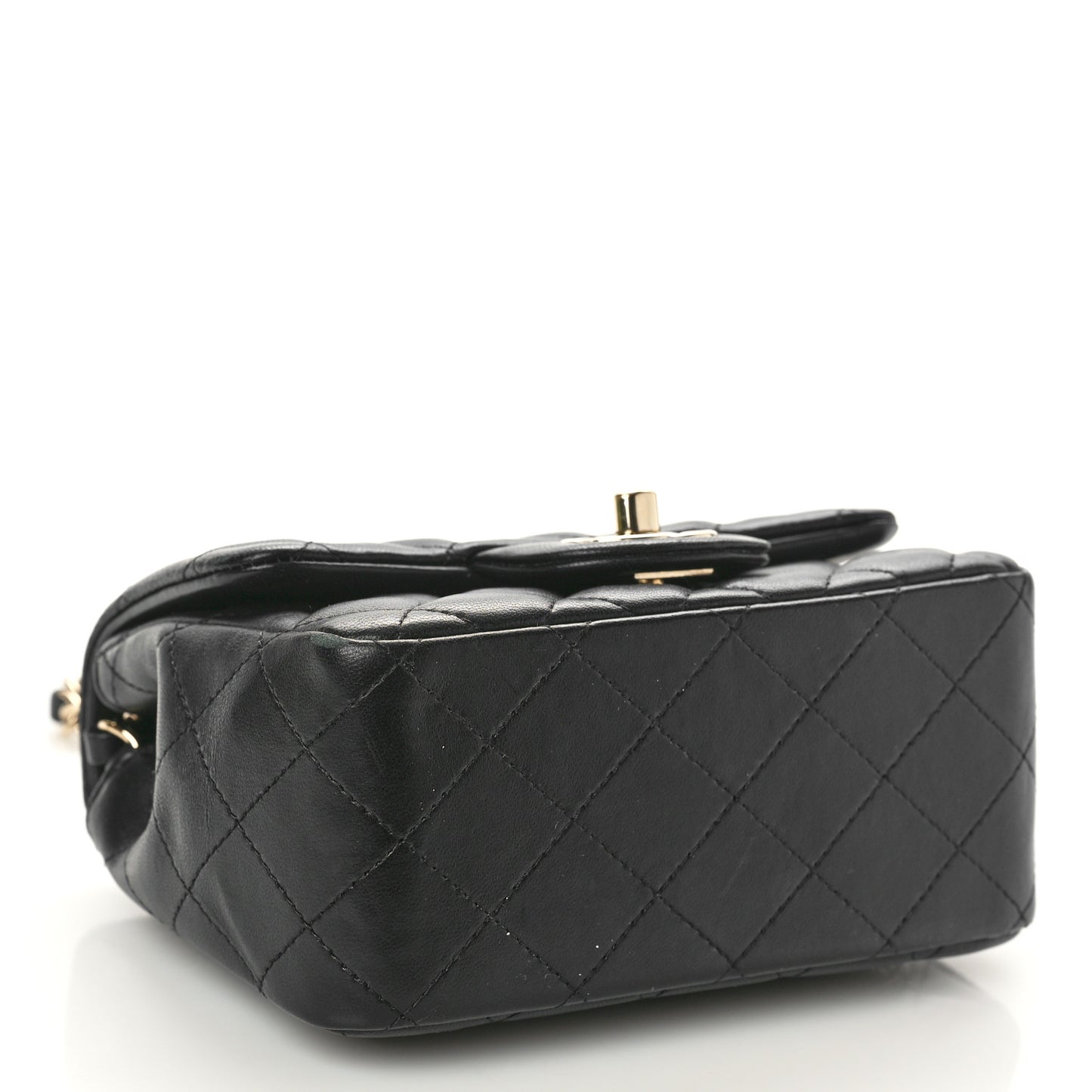 Lambskin Quilted Mini Square Flap Black