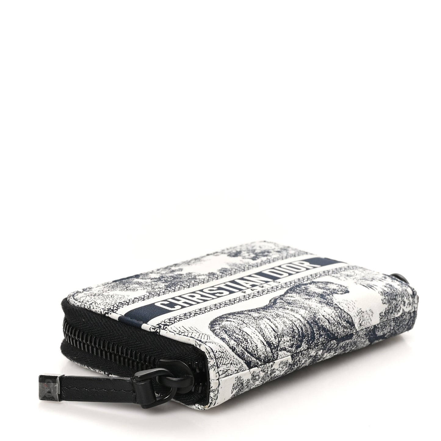 Technical Fabric Embroidered Toile De Jouy DiorTravel Detachable Card Holder Blue
