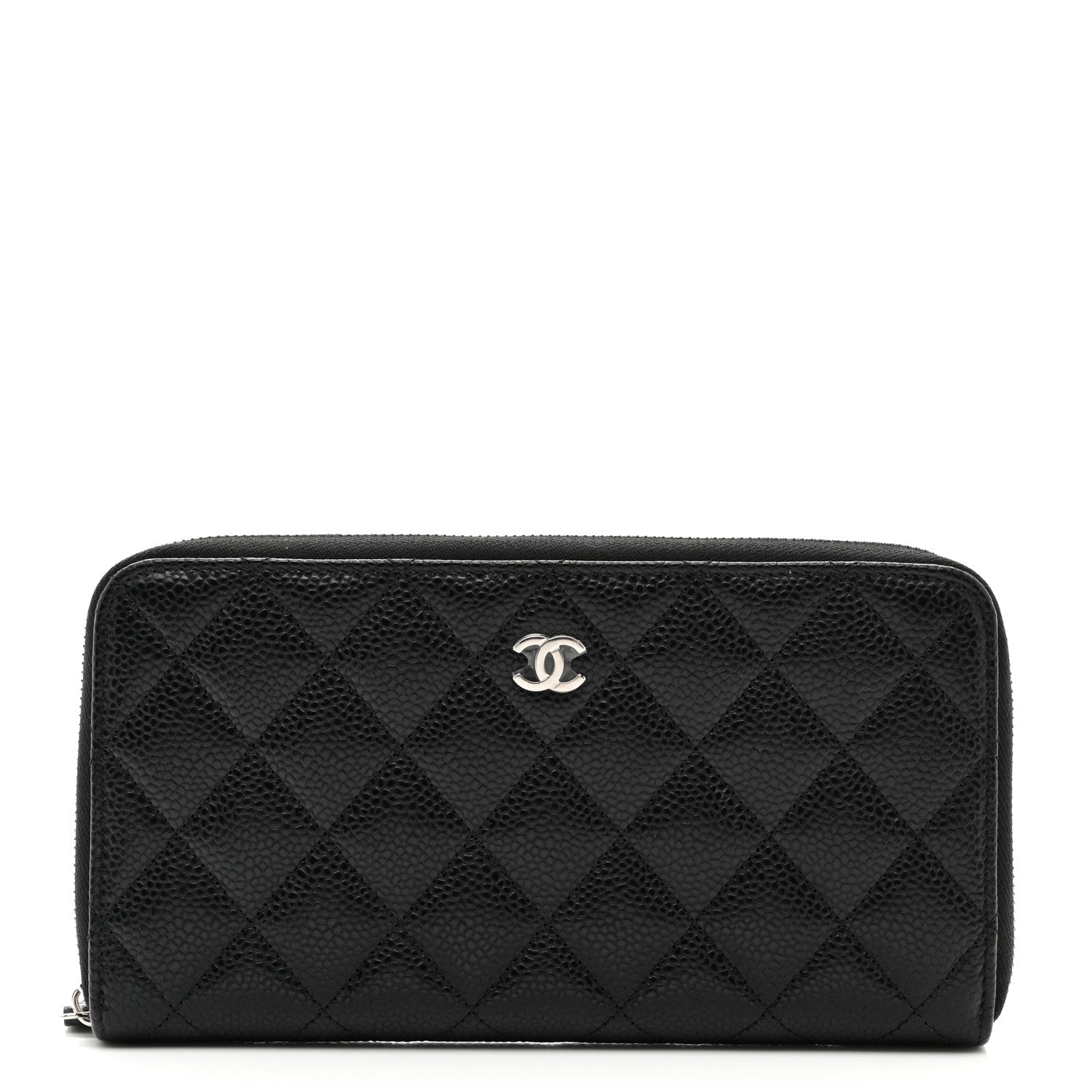 Chanel Caviar Quilted Large Gusset Zip Around Wallet Black 1 of 9
