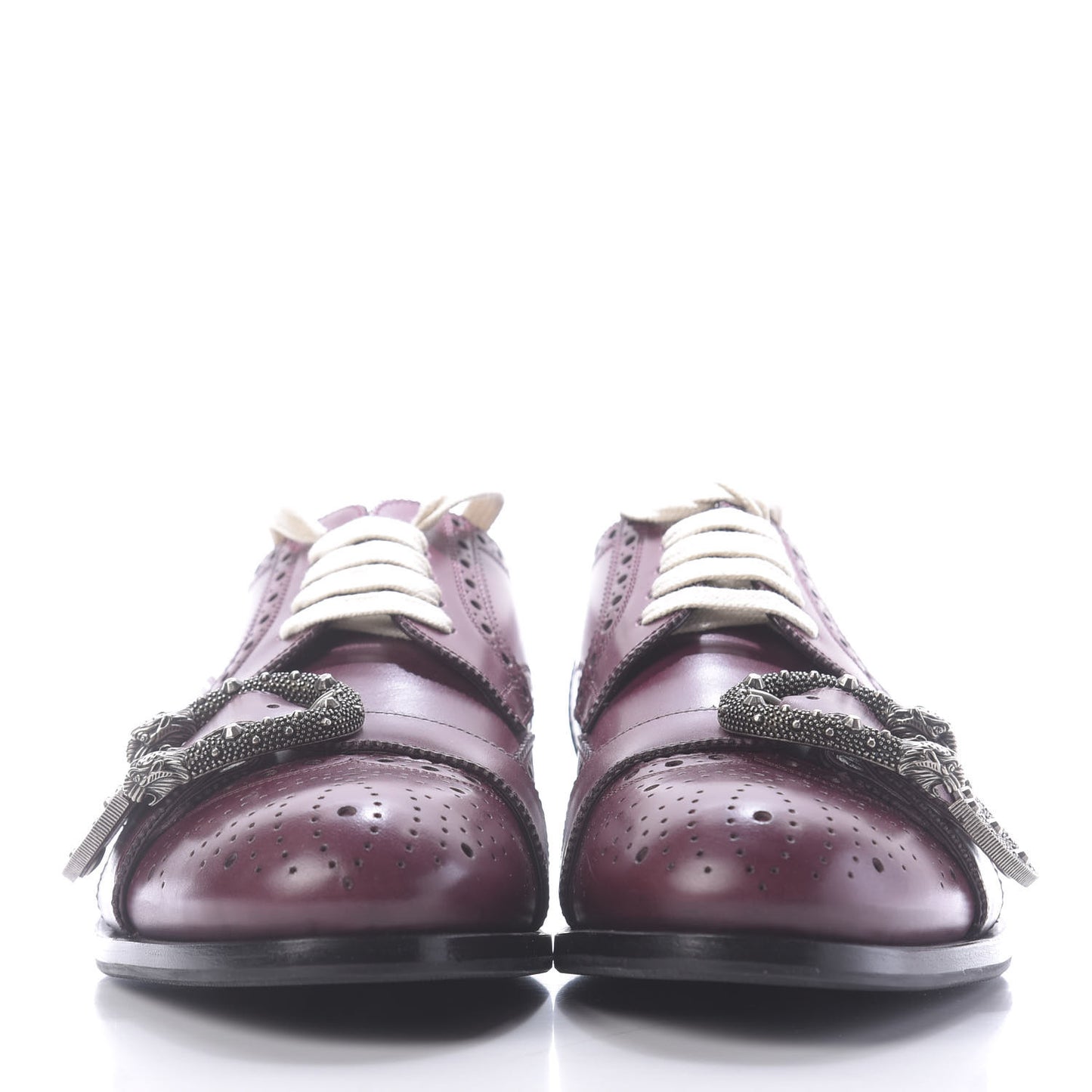Calfskin Bee Embroidered Mens Queercore Brogue Derby Shoes 9.5 Bordeaux