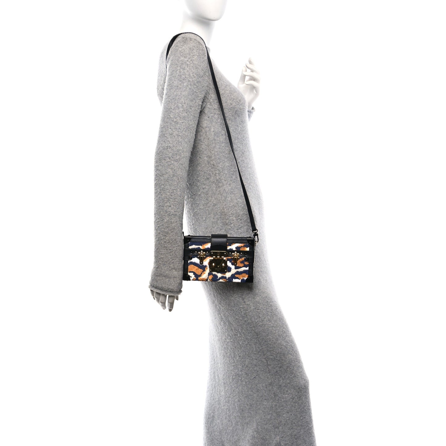 Sequins Leopard Petite Malle Black Navy