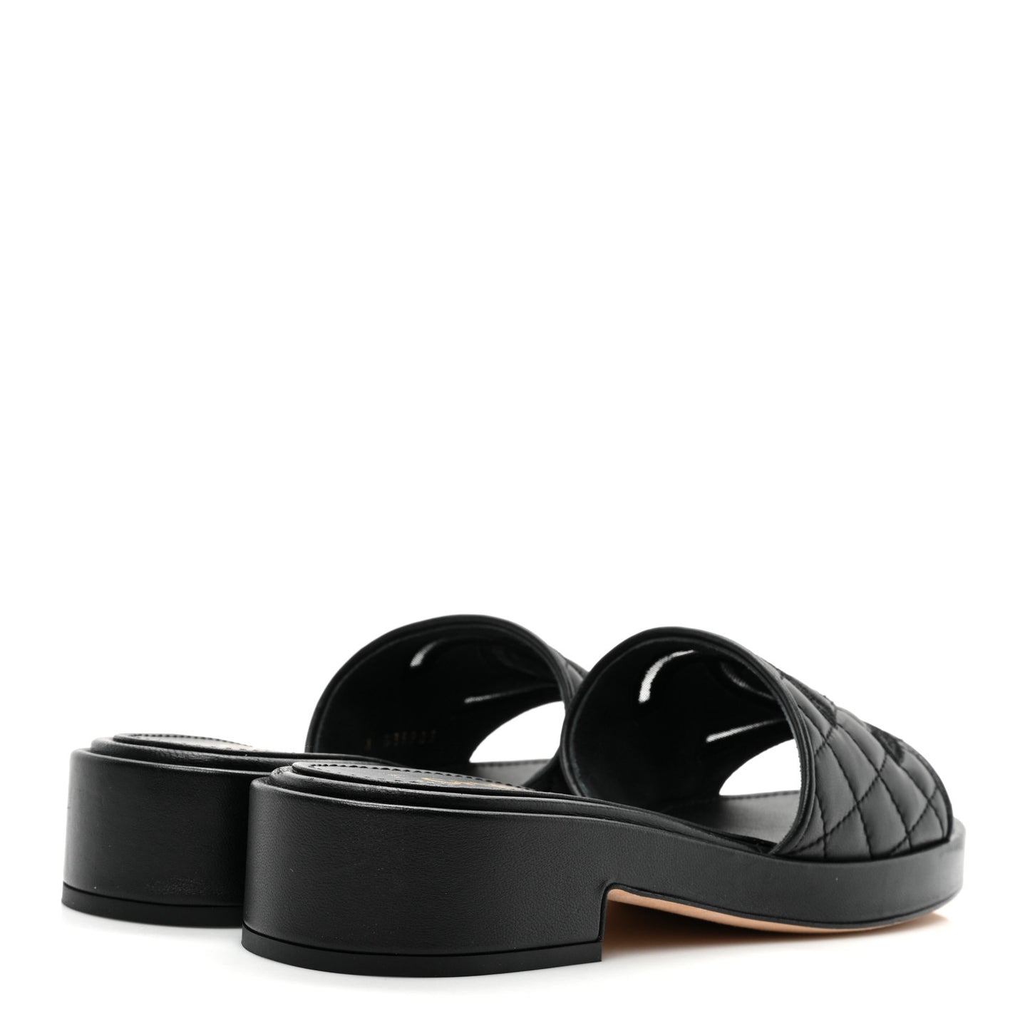 Lambskin Quilted CC Mules 38 Black