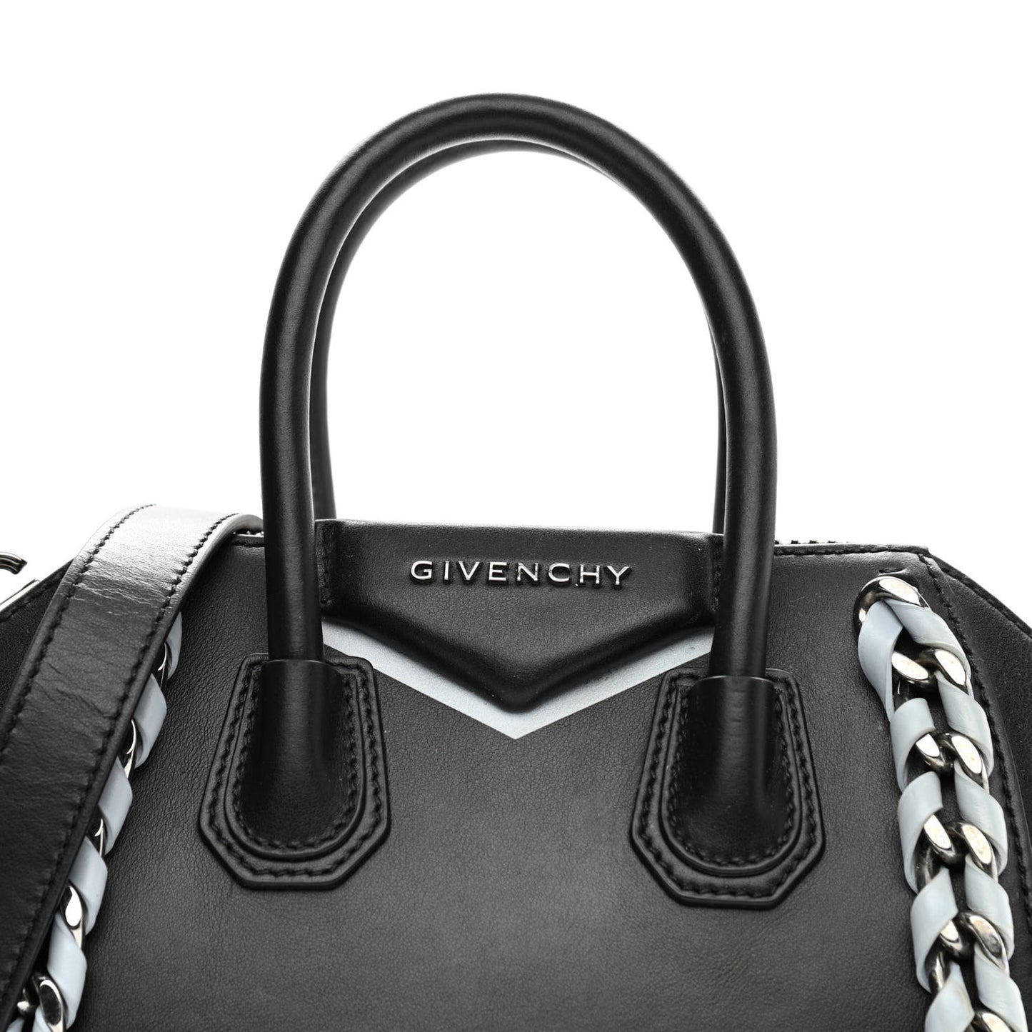 Smooth Calfskin Mini Chain Weave Antigona Black