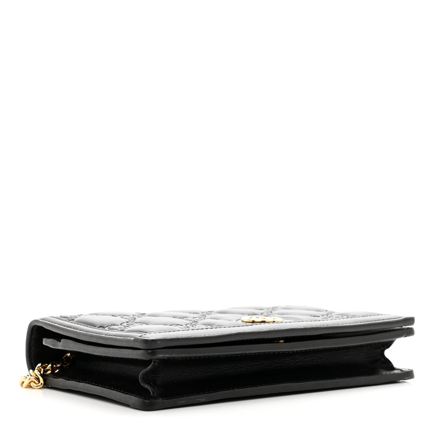 Calfskin GG Matelasse Chain Wallet Black