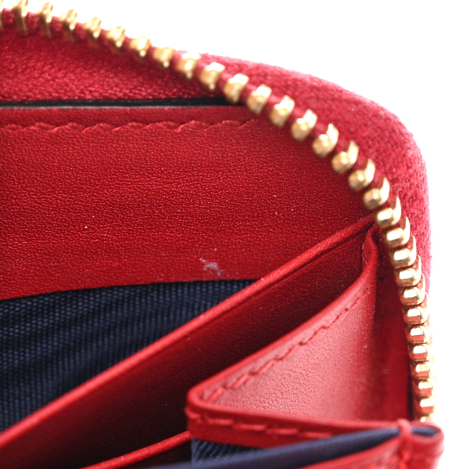 Gucci GG Supreme Monogram Blooms Zip Around Wallet Blue Red 8 of 14