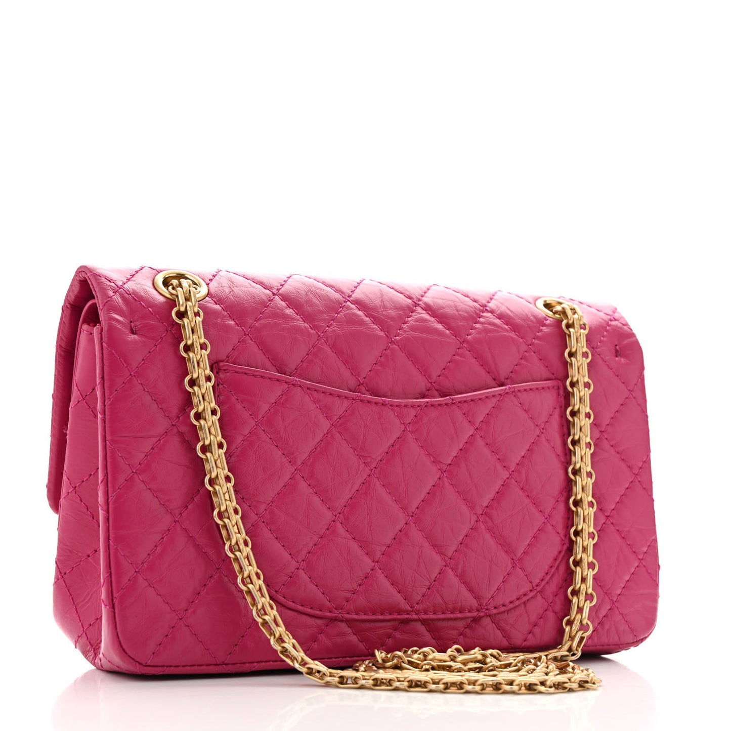 Aged Calfskin Quilted 2.55 Reissue 225 Flap Fuchsia
