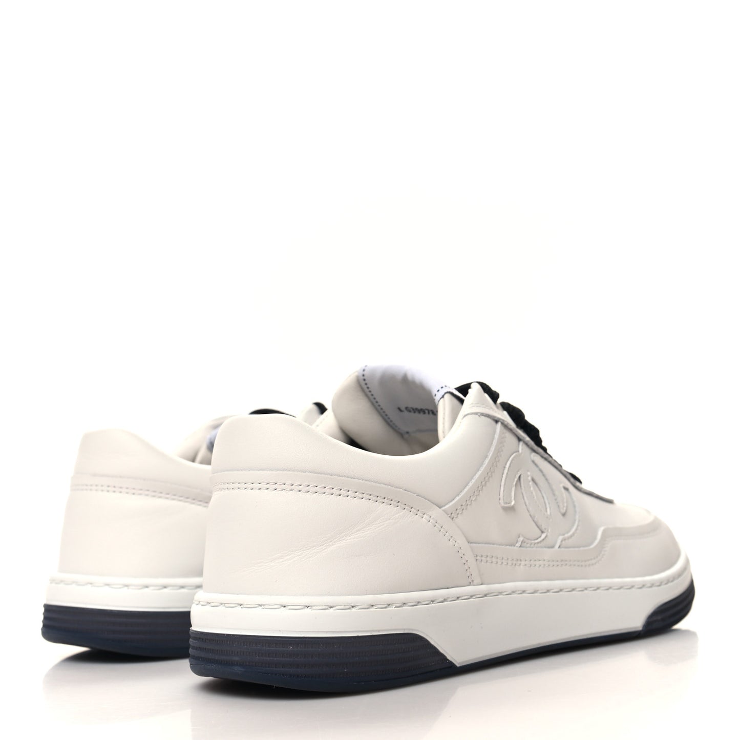 Calfskin CC Womens Sneakers 38.5 White Black