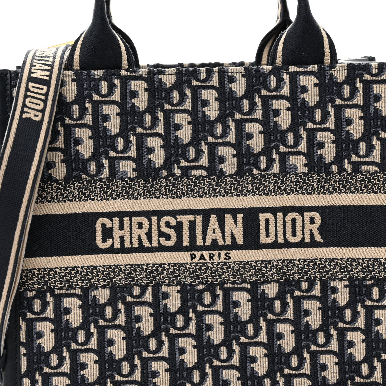 Christian Dior Oblique Calfskin Small Book Tote With Strap Blue Multicolor 4 of 9
