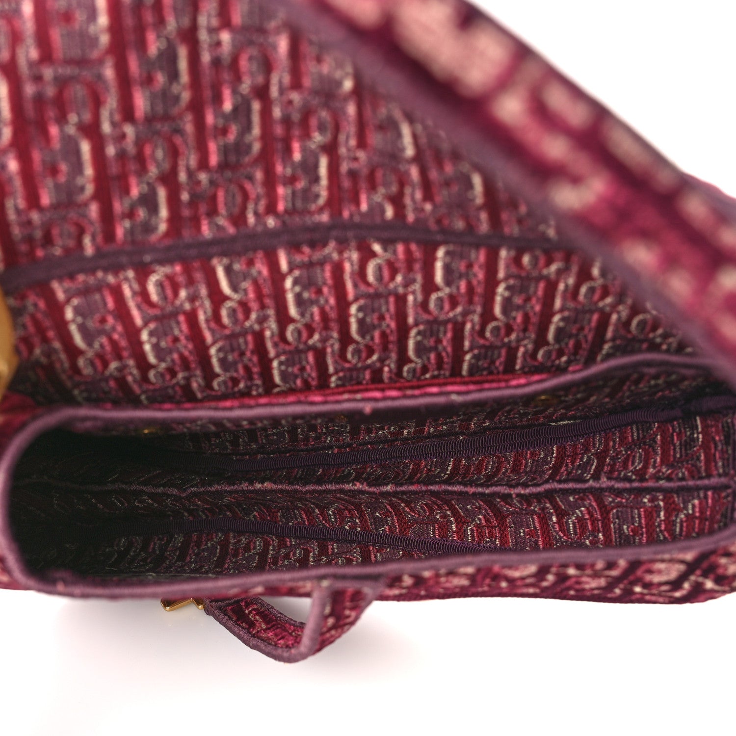 Christian Dior Velvet Oblique Saddle Bag Burgundy 5 of 8