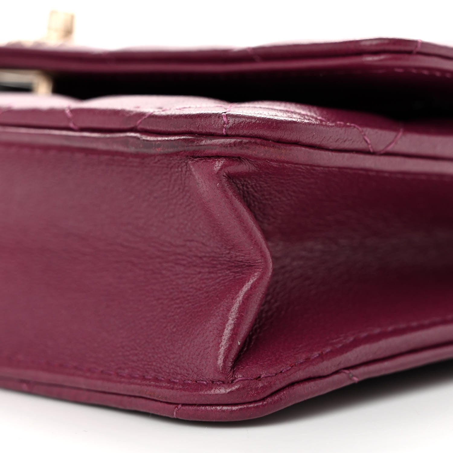 Chanel Lambskin Quilted Trendy Chain CC Wallet On Chain WOC Purple 11 of 13